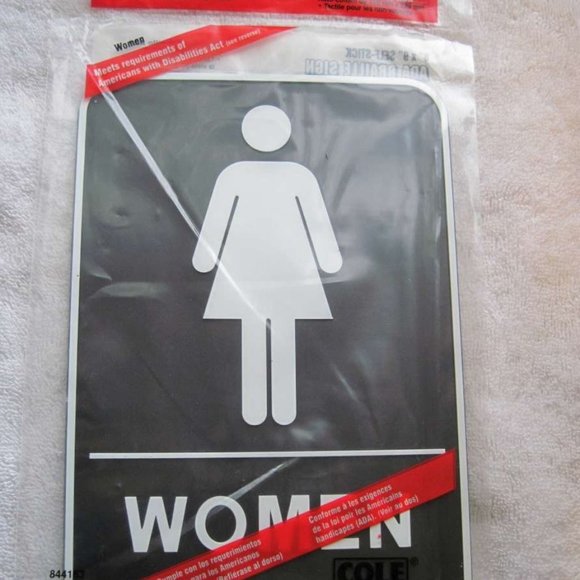 MEN & WOMEN SET 6 x 9" ADA Braille Restroom Sign Self Stick Tactile Hillman Cole - Picture 9 of 9